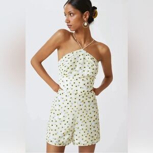 Anthropologie Hutch NWOT Ditsy White/Yellow Floral Seaside Romper- Size 2
